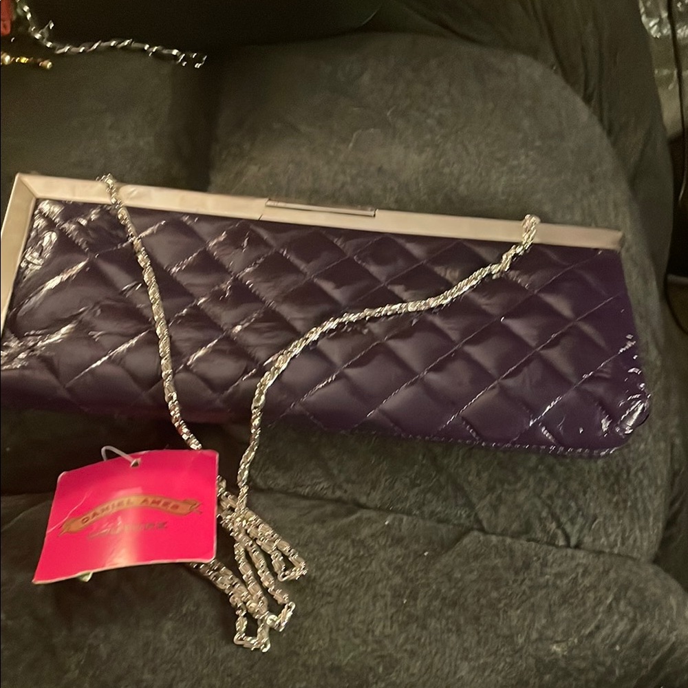 Daniel Ames Couture Purple Quilted Clutch